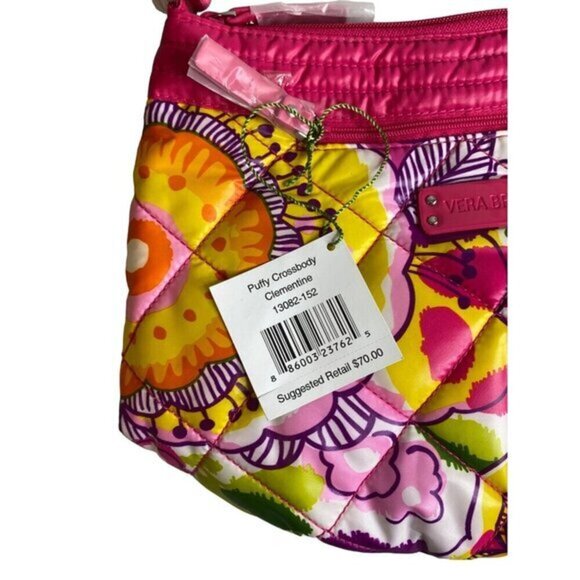 Vera Bradley Pink & Multi-Color‎ Quilt-Style Floral Pattern Crossbody Bag - Picture 3 of 4